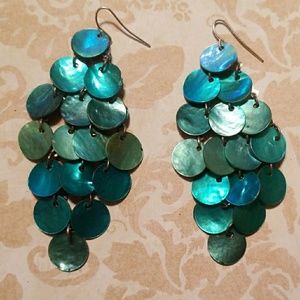 Teal & turquoise drop earrings